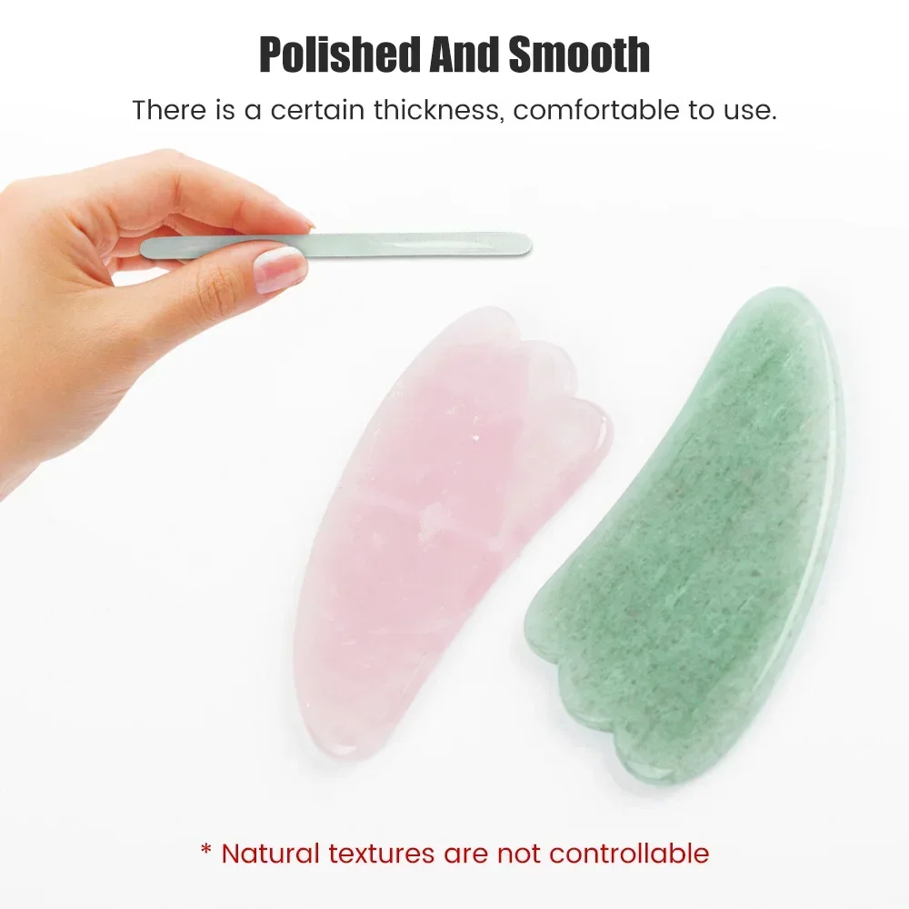 Gua Sha Tool Rose Quartz - Pietra di giada naturale Gua Sha