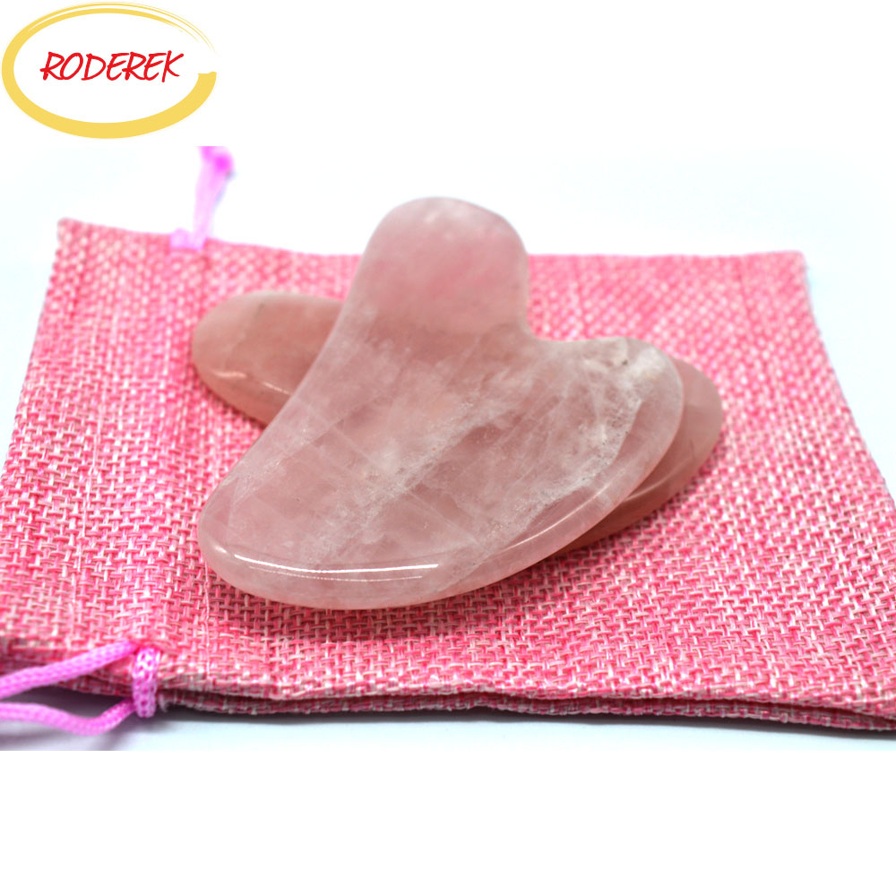 Gua Sha Tool Rose Quartz - Jade Guasha Piastra di Quarzo Rosa