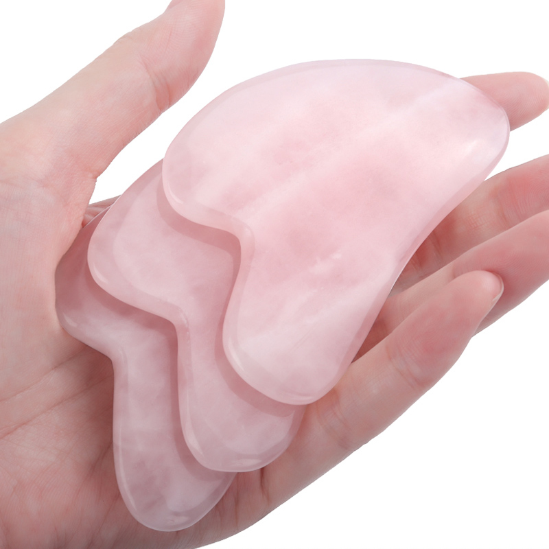 Gua Sha Tool Rose Quartz - Quarzo rosa giada Guasha strumento di